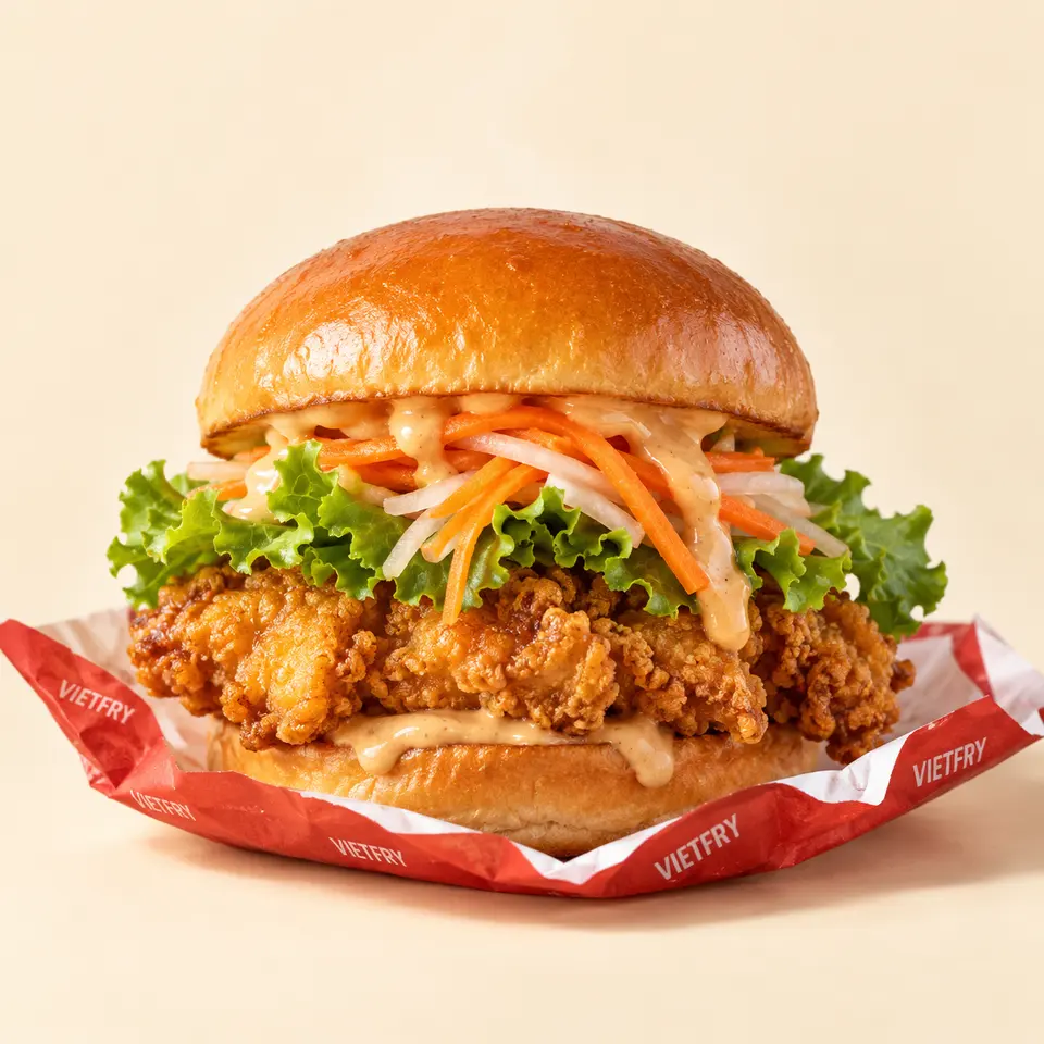 Burger gà giòn